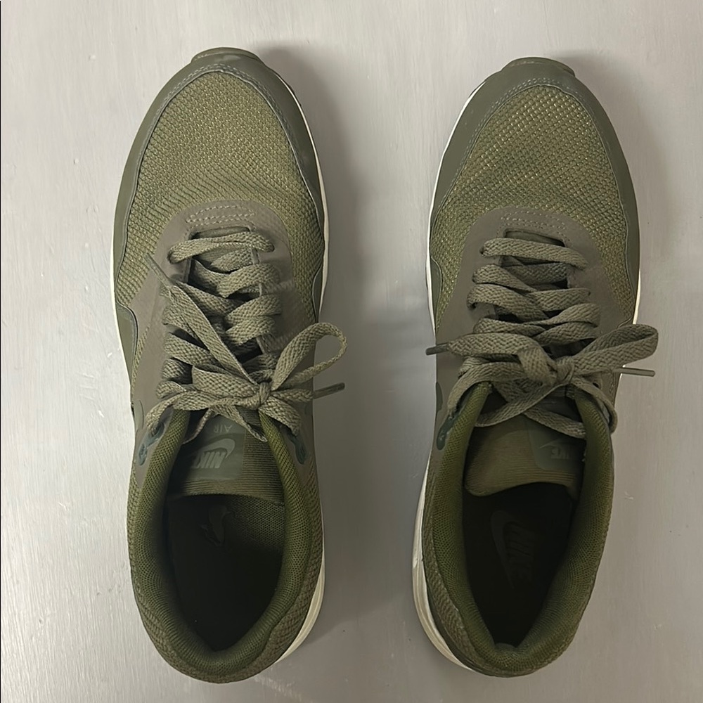 Nike Green Air Max Sneakers with Suede and Mesh